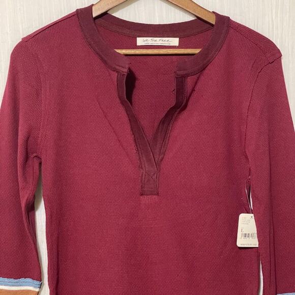 We the Free People Mikah Layering Cuff Top NWT Wine XS - Picture 4 of 13
